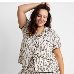 State of Day Women's 1-Pc. Short-Sleeve Notched-Collar Pajama